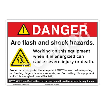 ANSI/ISO Compliant Danger Arc Flash Safety Signs Indoor/Outdoor Aluminum (BE) 14 X 10